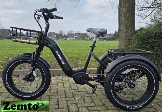 Elektro Dreirad Zemto-Revom Trike T3, Mittelmotor schwarz, dicke Reifen
